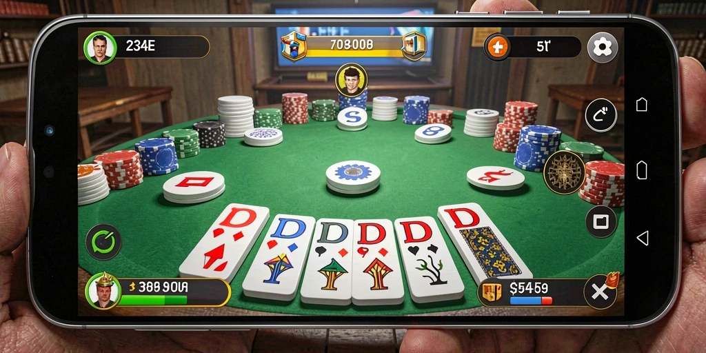 Screenshot dari gameplay Gaple yang seru dan interaktif.
