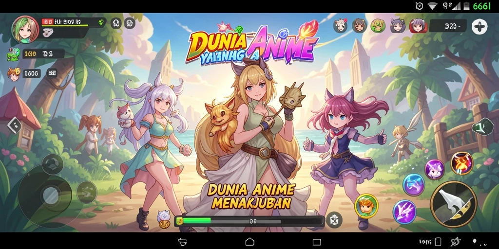 Tangkapan layar gameplay 666I menampilkan aksi seru dan karakter anime.