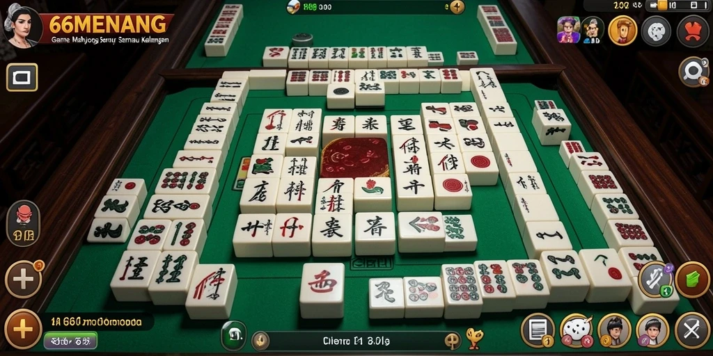 Tampilan gameplay Mahjong di 66MENANG yang seru dan interaktif.