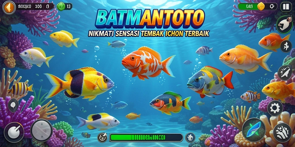 Tampilan gameplay <strong>BATMANTOTO</strong> dengan aksi menembak ikan yang seru.