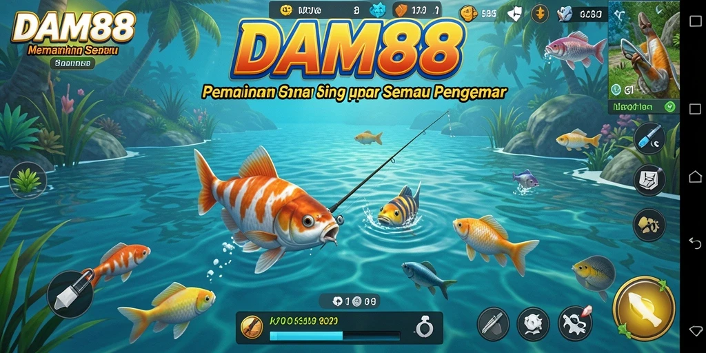Tampilan screenshot utama DAM88 menampilkan aksi memancing yang seru dan menyenangkan.