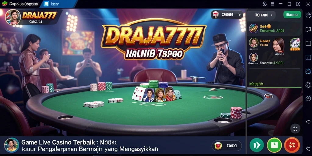 Screenshot utama DRAJA777 menampilkan gameplay Live Casino yang menarik dan interaktif.