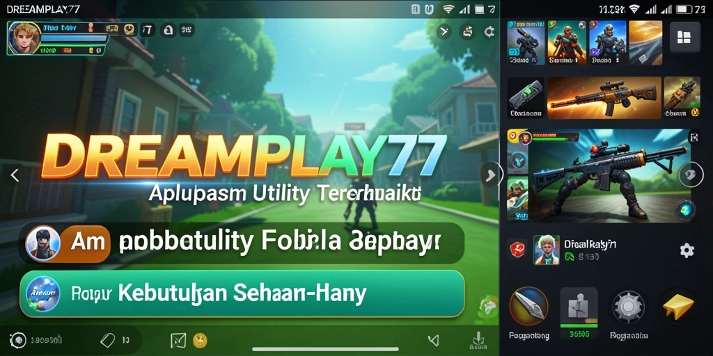 Screenshot utama <strong>DREAMPLAY77</strong> menampilkan antarmuka aplikasi Utility yang user-friendly.