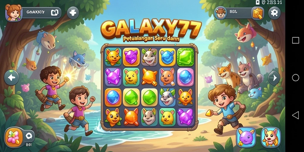 Tampilan menarik gameplay GALAXY77 dalam genre Match-3.