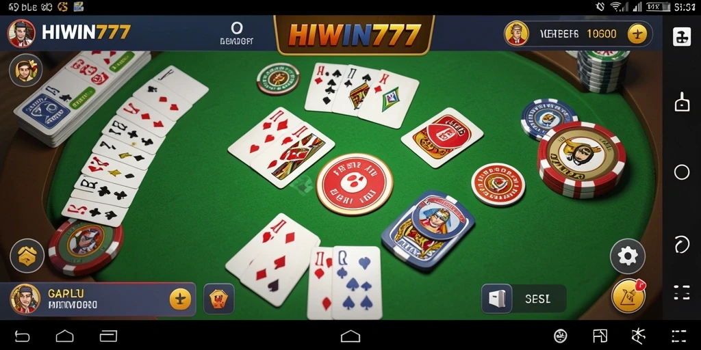Tampilan gameplay seru permainan Gaple HIWIN777.