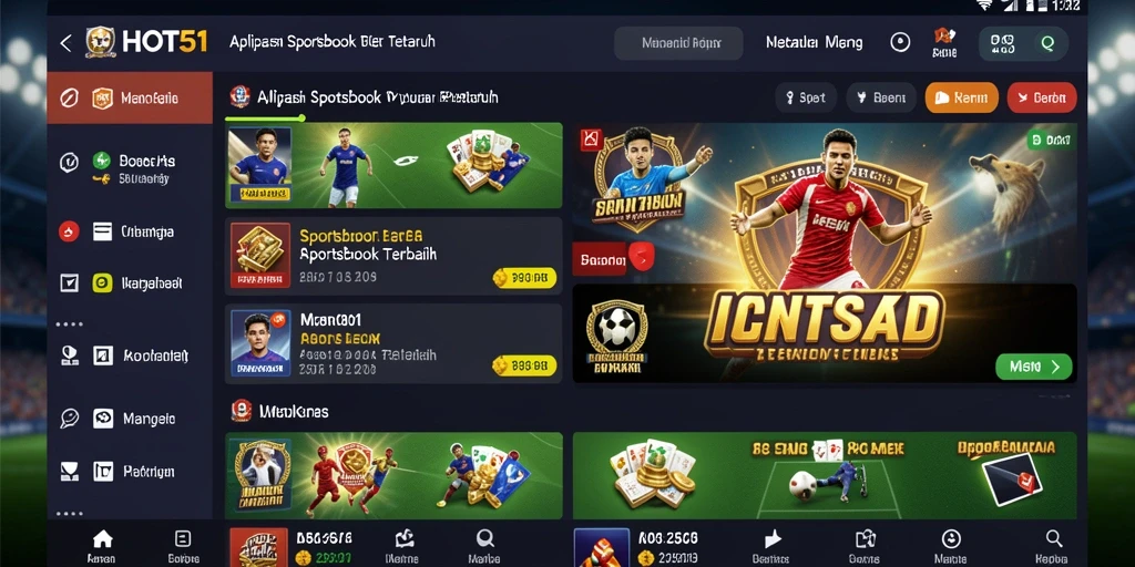 Tampilan gameplay HOT51 menampilkan berbagai opsi taruhan olahraga.
