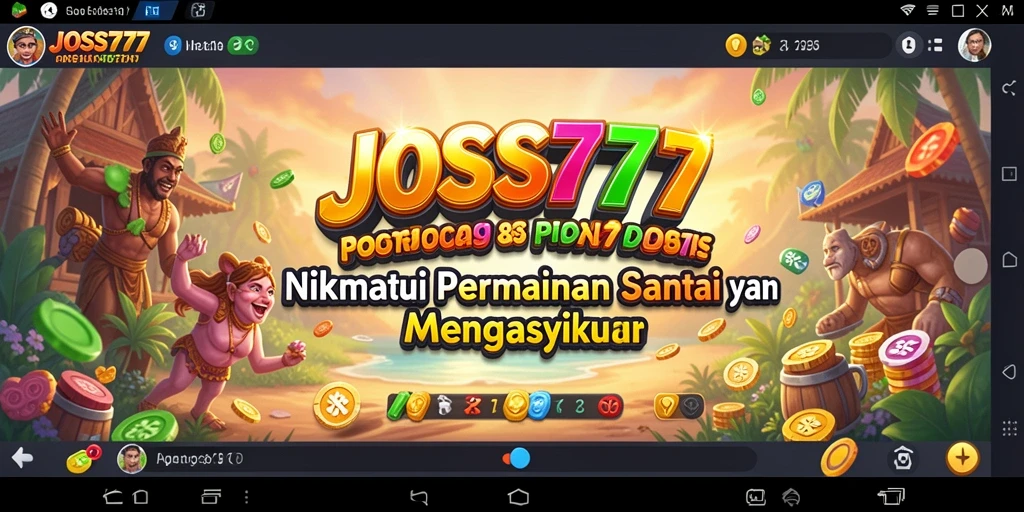Tampilan gameplay JOSS777 yang menarik dan penuh warna.
