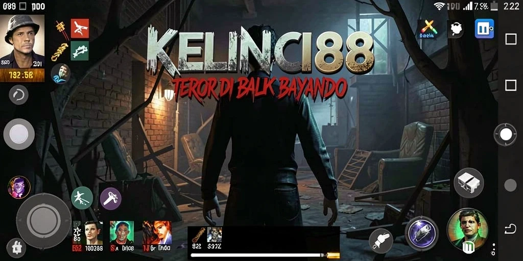 Screenshot KELINCI88 menampilkan suasana menyeramkan saat gameplay berlangsung.