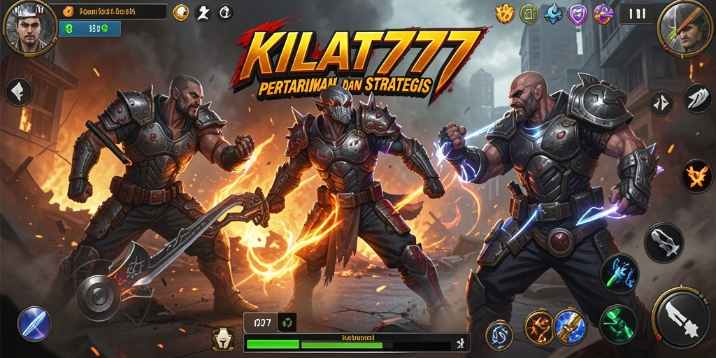 Screenshot gameplay KILAT777 menampilkan pertarungan seru di arena.