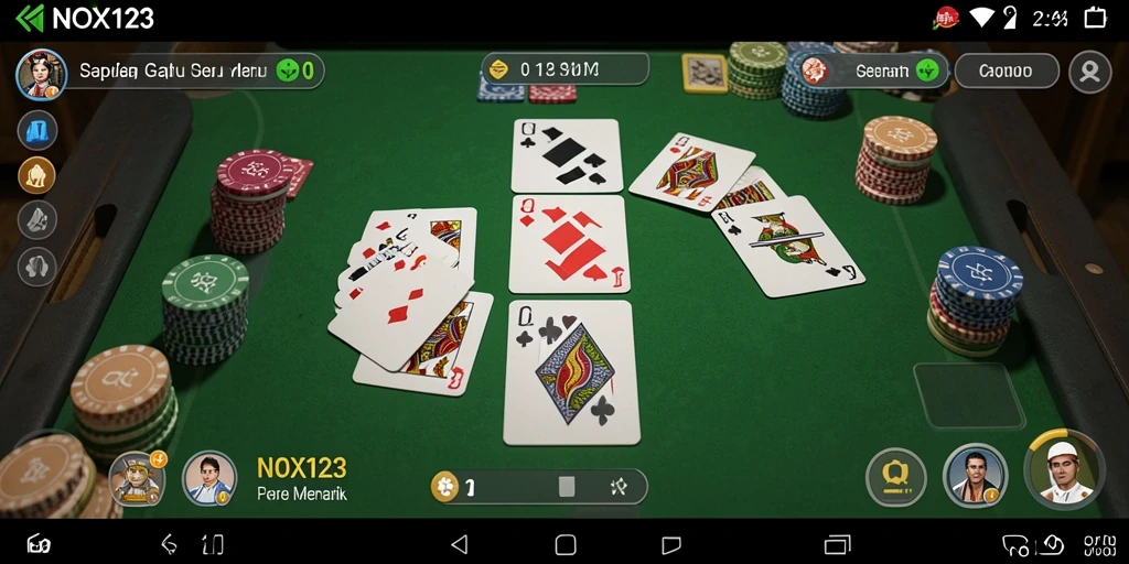 Tampilan gameplay seru dalam permainan Gaple NOX123.