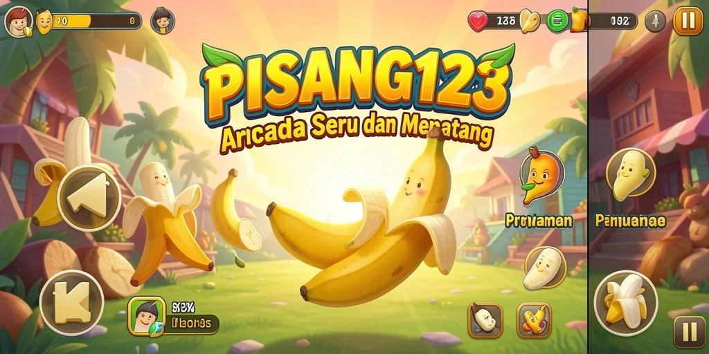 Screenshot gameplay PISANG123 menampilkan karakter lucu dan tantangan seru.