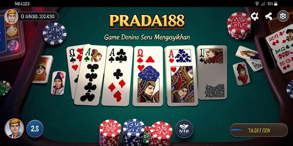 Screenshot utama PRADA188 menampilkan gameplay seru Domino.