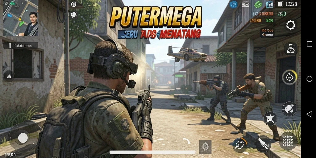Tangkapan layar utama dari gameplay PUTERMEGA yang penuh aksi dan strategi.