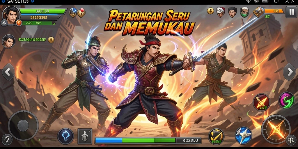 Screenshot utama SATSET138 menampilkan aksi bertarung yang mendebarkan.
