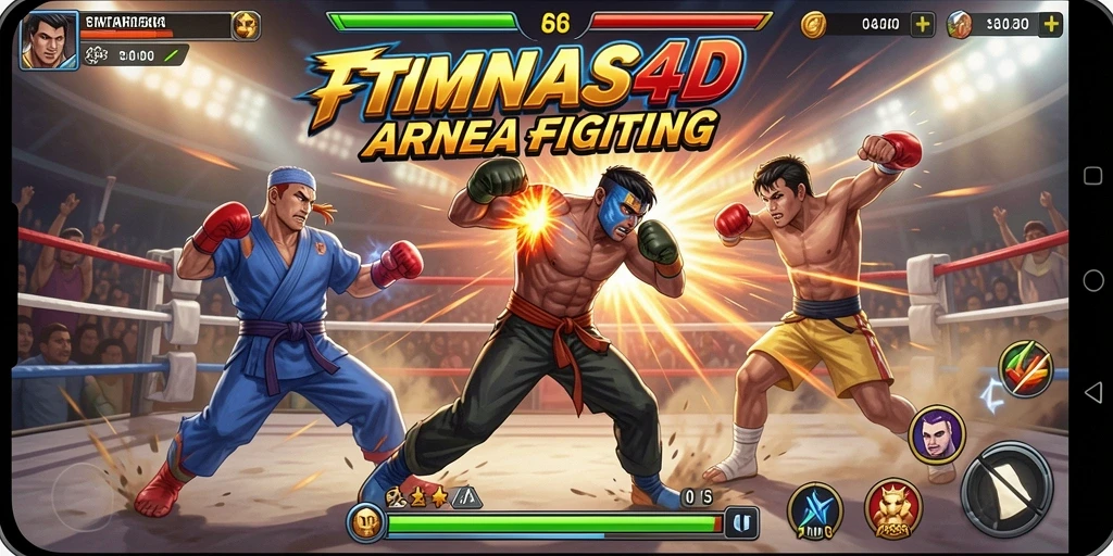 Screenshot gameplay TIMNAS4D yang menampilkan aksi pertarungan seru.