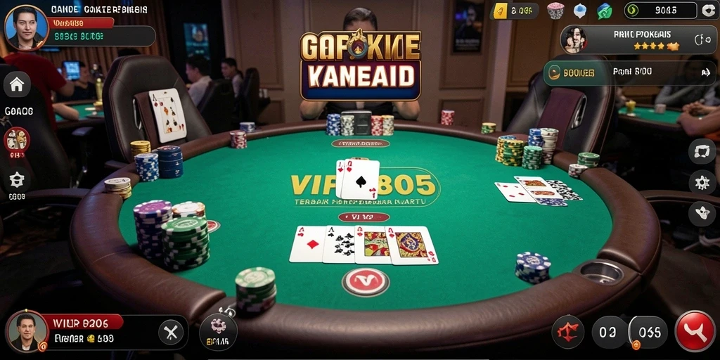 Tampilan gameplay menarik dari permainan Poker di VIP805.