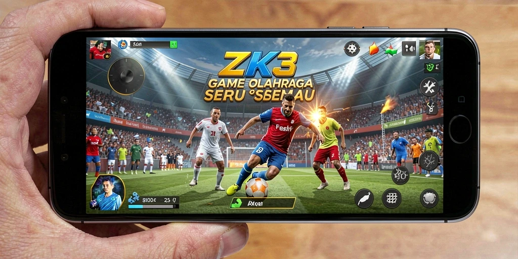 Screenshot ZK3 menunjukkan gameplay seru dan kompetitif dalam olahraga.